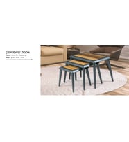 Zigon Osm11830 Çerçeve Model Sehpa Kayın RETRO Ayak Ceviz Gri Lake Boya El Yapı