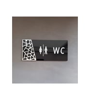 Black Silver Pattern Seri Wc Yönlendirme Tabelası