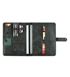 Twingold Kişiye Özel %100 Deri Rainbow Macbook Organizer 15-16" Antrasit (Antrasit)