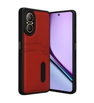 Realme 12 Lite Kılıf Sara Kartvizitli Deri Kılıf - Kırmızı