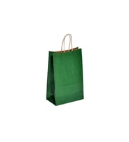Büküm Saplı Kraft Kağıt Karton Hediyelik Çanta Poşet Torba - Yeşil - 25x31 Cm. - 25 Adetlik Paket