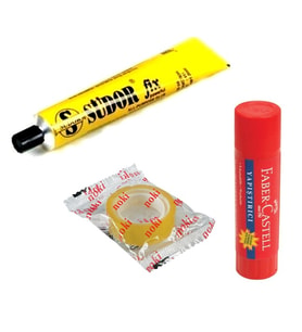 Faber Stick Yapıştırıcı 10gr , Noki Bant 12x10, Sıvı Yapıştırıcı 19gr - 3 parça