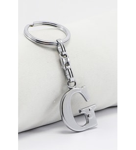 Gümüş Renkli Metal G Harfi Anahtarlık / Harfli Çanta Süsü (Standart)