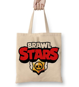 Brawl Stars Logo 03 Bez Çanta Uzun Saplı
