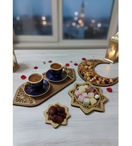 4 Parça Ahşap Sunumluk (Koyu Ceviz)