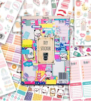 Girl Power My DIY Sticker Book 24 * 17 cm 16 Sayfa Özel Tasarım Rengarenk Sticker Kitabı 121165