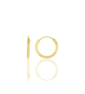 Gümüş altın yaldızlı 14 mm halka küpe  SGTL11744GOLD