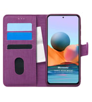 Microsonic Xiaomi Redmi Note 10 Pro Max Kılıf Fabric Book Wallet Mor