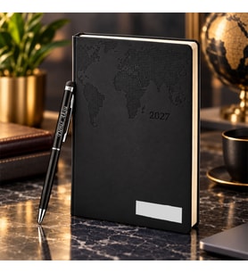 BK Gift Kişiye Özel 378 Termo Deri Tarihli Ajanda & Siyah Touch Pen Tükenmez Kalem-17