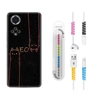 Huawei Nova Y70 Y90 Nova 9 SE  Kılıf Kablo Koruma Spiral Silikon Meow 1657