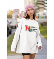 HHC Hope Heaven Crew Yazılı Unisex Oversize Sweatshirt (Beyaz)