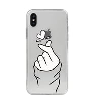 Iphone X / Xs Uyumlu Kalp Desenli Şeffaf Telefon Kılıfı