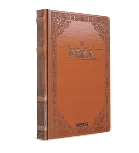 GIPTA 2608 PERA İPLİK DİKİŞLİ DERİ KAPAK 13X21 120YP. ÇİZGİSİZ DEFTER