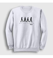 Presmono Unisex Siyah Walk The Beatles Sweatshirt