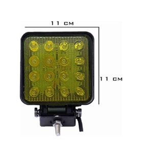 Off Road Sis Farı Sis Lambası 16 Led Kare 2'lİ Paket SARI