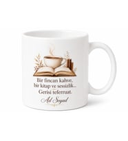 Kitap Kafe Temalı Baskılı Kupa Bardak Hediye Kitap Okuma Severlere Özel Tasarım