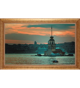 EV İŞYERİ OFİS İÇİN ALTIN ÇERÇEVELİ PASPARTULU TABLO VB466