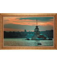 EV İŞYERİ OFİS İÇİN ALTIN ÇERÇEVELİ PASPARTULU TABLO VB466