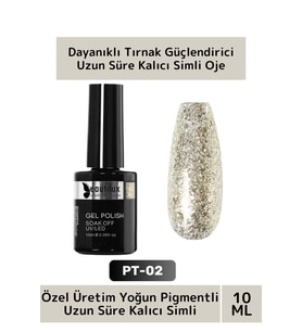 Özel Üretim Yüksek Pigmentli Hızlı Kuruyan Tırnak Güçlendirici 3 Aşamalı Kalıcı Simli Oje 10 Ml
