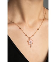 Kadın Yonca Model Top Zincirli Kolye (STD)