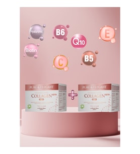Wellvalens Pure Elegant 5500mg Kolajen Shot (Yeşil Elma Aromalı) Hyaluronik Asitli Tip 1 & 3 (2 Kutu)