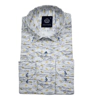 Erkek Silim Fitt Çizgili Uzun Kol Gömlek BGL-ST02982 (Sarı)