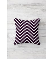 Zigzag Desen Çift Tarafı Baskılı Gizli Fermuarlı Yastık Kılıfı Kırlent Koltuk Yastık Kılıfı (Beyaz-Mor)