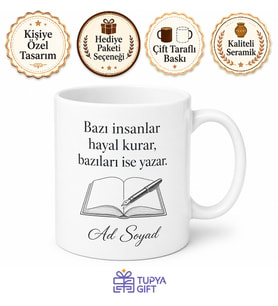 Yazar Kitap Çıkarma Yayınevi İlk İmza Günü Hediye Kupa Bardak
