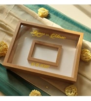 30x40 Cm Ledli Bambu Yatay  Fotoğraf Alanlı Model Tasarım Gül Kutusu Anı Çerçevesi! Ayna Çerçeve!(Fotoğraf Hediye)