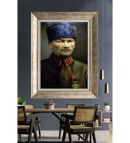 Gümüş Çerçeveli Atatürk Tablo ds80