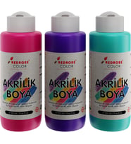 Mor-Fuşya-Turkuaz Akrilik Boya 3'lü Set 3x120ml
