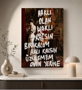 BK Gift Vintage Klasik Sanat Esprili Sözlü Dekoratif Kanvas Tablo - 16