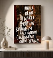 BK Gift Vintage Klasik Sanat Esprili Sözlü Dekoratif Kanvas Tablo - 16