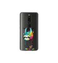 Redmi 8 ile Uyumlu Splash Tembel Hayvan Tasarımlı Şeffaf Silikon Kılıf