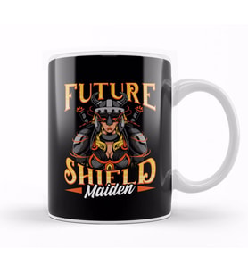 Awesome Future Shield Maiden Nordic Viking Warrior Kupa Bardak Porselen