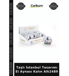 Özel Üretim Hediyelik Şık Aksesuar Taşlı İstanbul Tasarımı El Aynası Kalın Alk2489