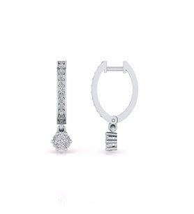0,36 Karat Pırlantalı Küpe (Altın-Beyaz)