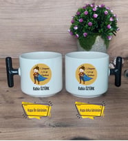 Kadın Öğretmene Hediye Kupa Bardak T Siyah Kulplu Öğretmenler Günü Hediyesi