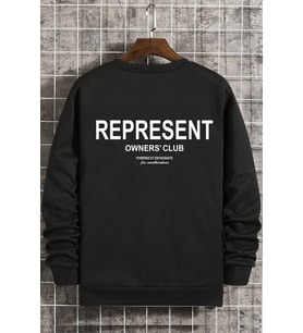 Unisex Represent Bisiklet Yaka Sweatshirt (Siyah)