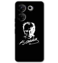Tecno Camon 20 Pro 4G Kılıf HD Desen Baskılı Kılıf - Atatürk Silüet İmza