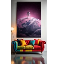 PEMBE ŞEKER GEZEGEN V1 Ev Duvar Salon Güzellik Salonu Ofis Dükkan Dekarasyon Kanvas Tablo (Çok Renkli)