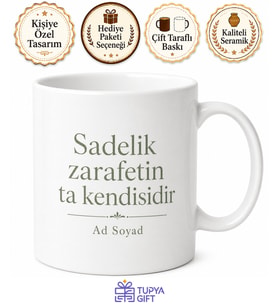 Tek Renk Sade Tasarım Özel Baskılı Porselen Kupa Bardak Hediye