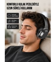 Kablosuz Bluetooth Kulaklık 5.0 18 Saat Kullanım Dinamik Sürücü Siyah Yeni Nesil