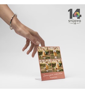 Kişiye Özel Tasarlanabilir Metal Poster-Metal Tablo - 4 Fotoğraf Mesaj Ve Tarih Alanlı