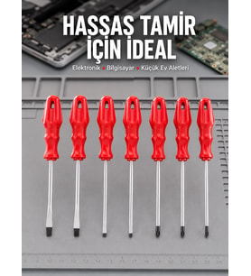 Düz Ve Yıldız Başlıklı 7li Tornavida Seti Ergonomik Tutma