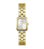 GUESS GUGW0865L2 ALTIN KAPLAMA DİKDÖRTGEN TAŞLI KADIN KOL SAATİ