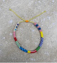 Herringbone Sunrise Shuffle El Yapımı Ayarlanabilir Tasarım Bileklik