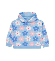 Civil Girls Renkli Çiçek Baskılı 6-9 Yaş Sweatshirt - Mavi