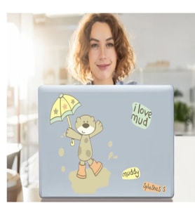 DEFTER STİCKER,LAPTOP STİCKER SEVİMLİ AYI DESENLİ PVC 70X50X0,5CM