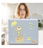 DEFTER STİCKER,LAPTOP STİCKER SEVİMLİ AYI DESENLİ PVC 70X50X0,5CM